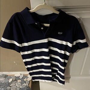 Vineyard Vines Navy and White Striped Kids Polo